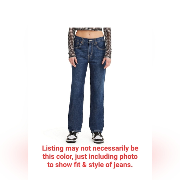 Levi's Low Pro Straight 31 Mid Rise Jeans Womens Glow Up Blue A09640003 - Picture 7 of 12